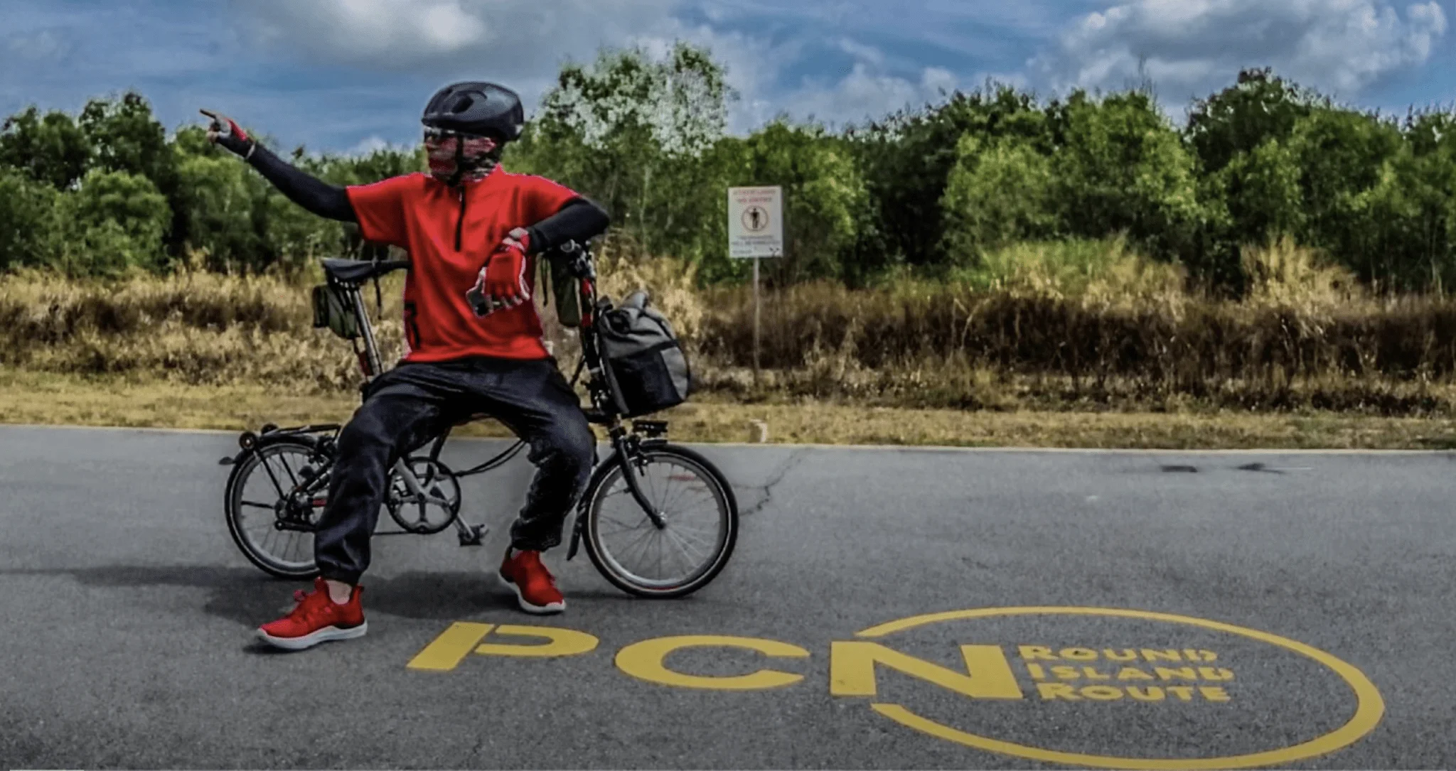 Singapore Round Island Route on a Brompton