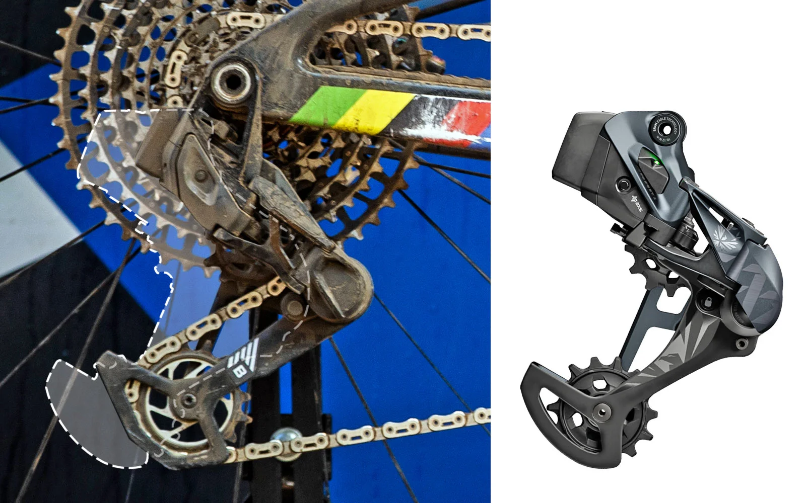 SRAM XX1 Eagle AXS BlackBox prototype direct mount derailleur & FlatTop chain coming soon