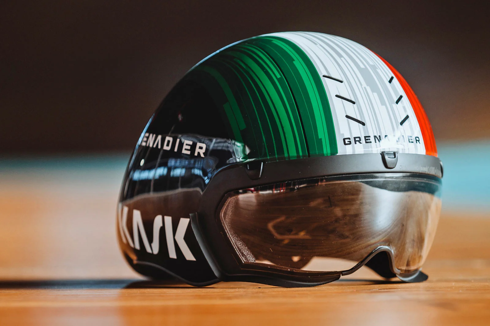 Kask 3d-shaped custom Bambino Pro Evo aero helmet for Ganna’s Hour Record