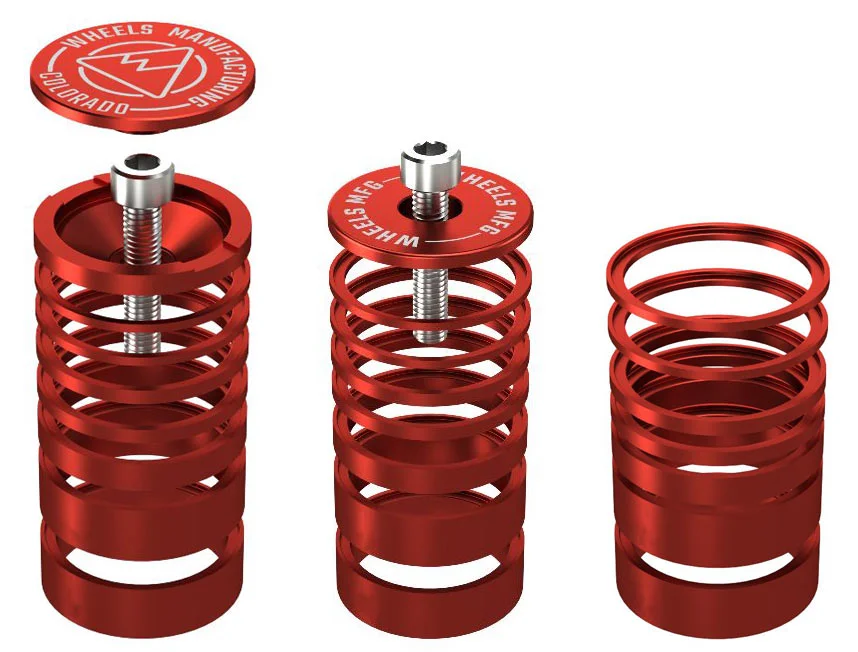 Wheels Manufacturing nests spacer stacks with Standard & Pro top caps