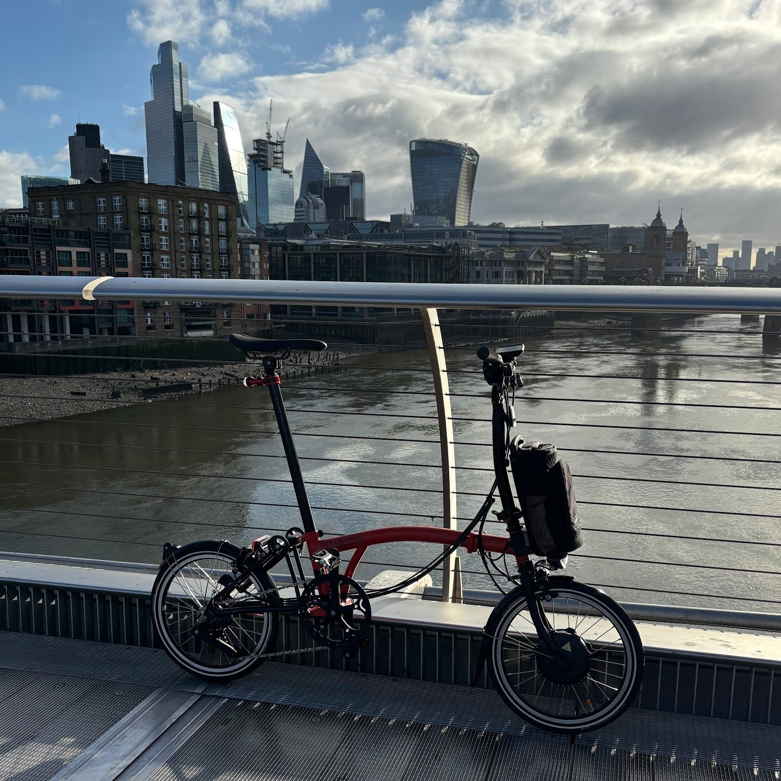 Out on my Orange Brompton Electric